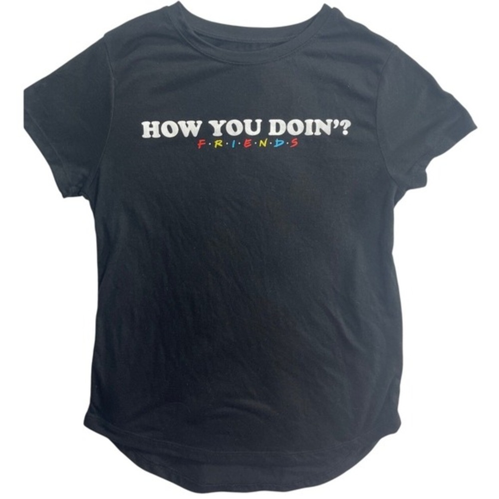 Friends TV Show How You Doin Graphic Black T-Shirt nostalgic sitcom
